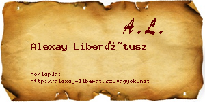 Alexay Liberátusz névjegykártya